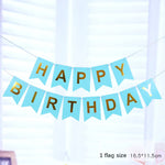 guirlande festivités anniversaire fanions lettres happy birthday couleurs rose bleu vert festive