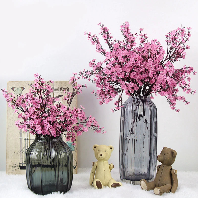 bouquet artificiel violet bleu rose rouge petites fleurs simples moderne décoration intérieure minimaliste opacité