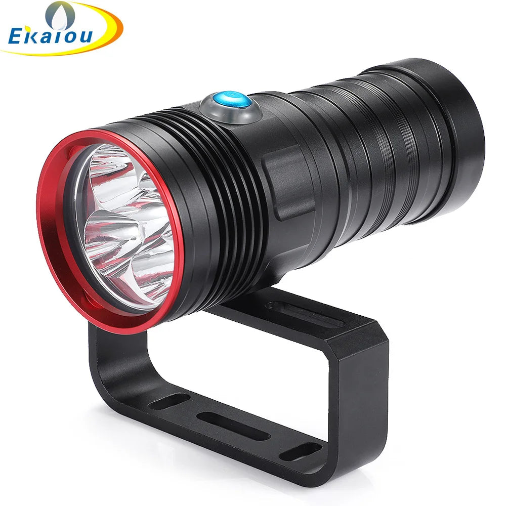 lampe poche rechargeable tactique robuste 100 200m led noire rainurée militaire support métallique