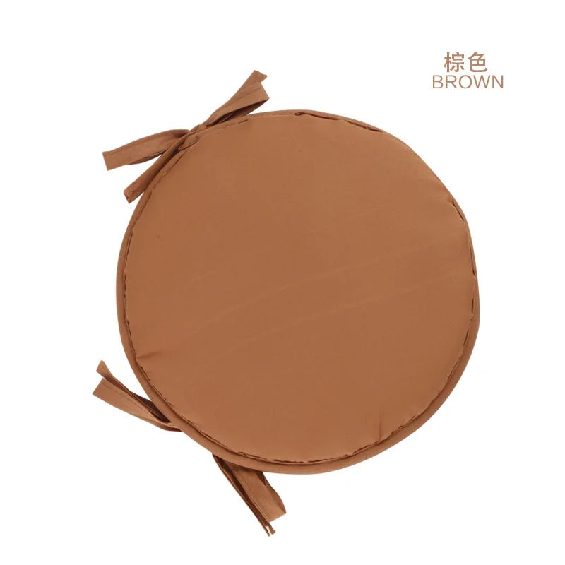 coussin siège rond rubans fixation chaise cuisine moderne uni