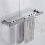 Porte-serviettes en aluminium gris avec design épuré