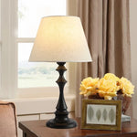 lampe table moderne abatjour tissu texturé noir blanc simple chambre coucher led 50cm haute