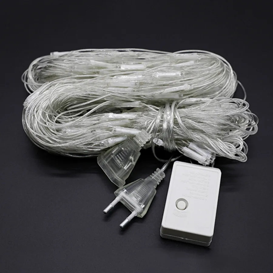 filet lumineux blanc chaud bleu multicolore jardin noël vacances interrupteur distance led moderne