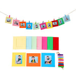 cadres photo colorés pinces ficelle décoration murale enfantine moderne festive 10 pièces