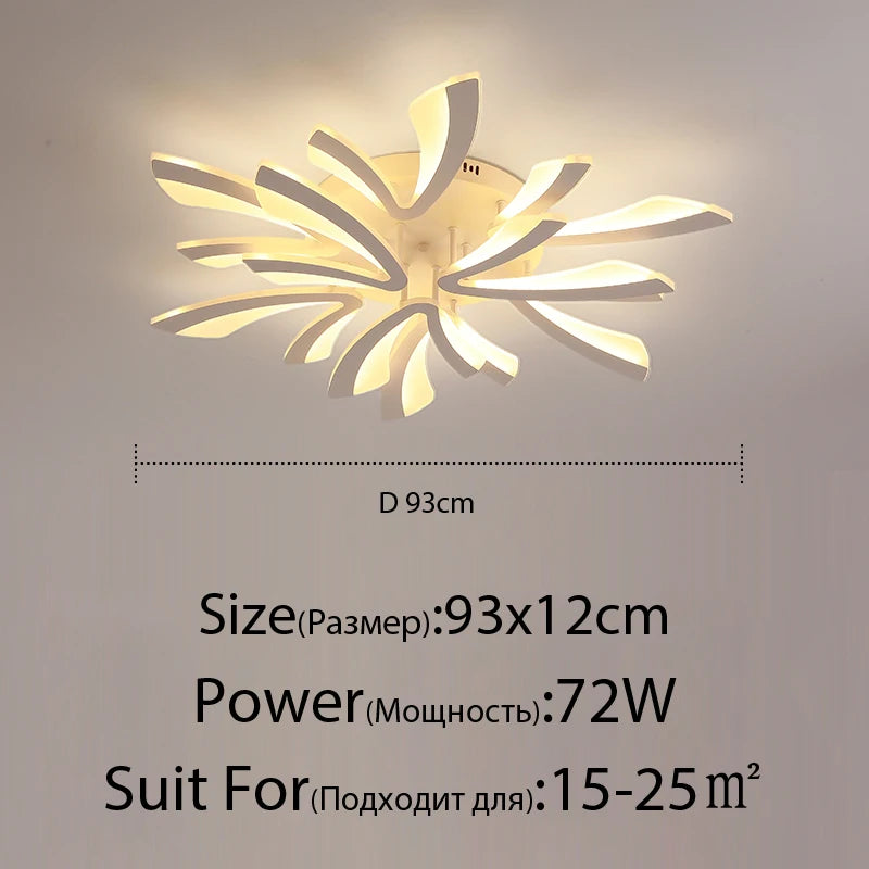 plafonnier led moderne acrylique blanc noir télécommande éclairage quotidien chambre salon moderne ultrafin
