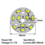 plaque led 5w 35mm 40mm gris clair natural white pure white warm white moderne
