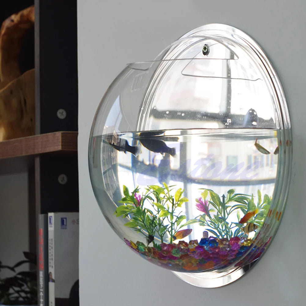 Pot mural suspendu à bulles noir pour aquarium