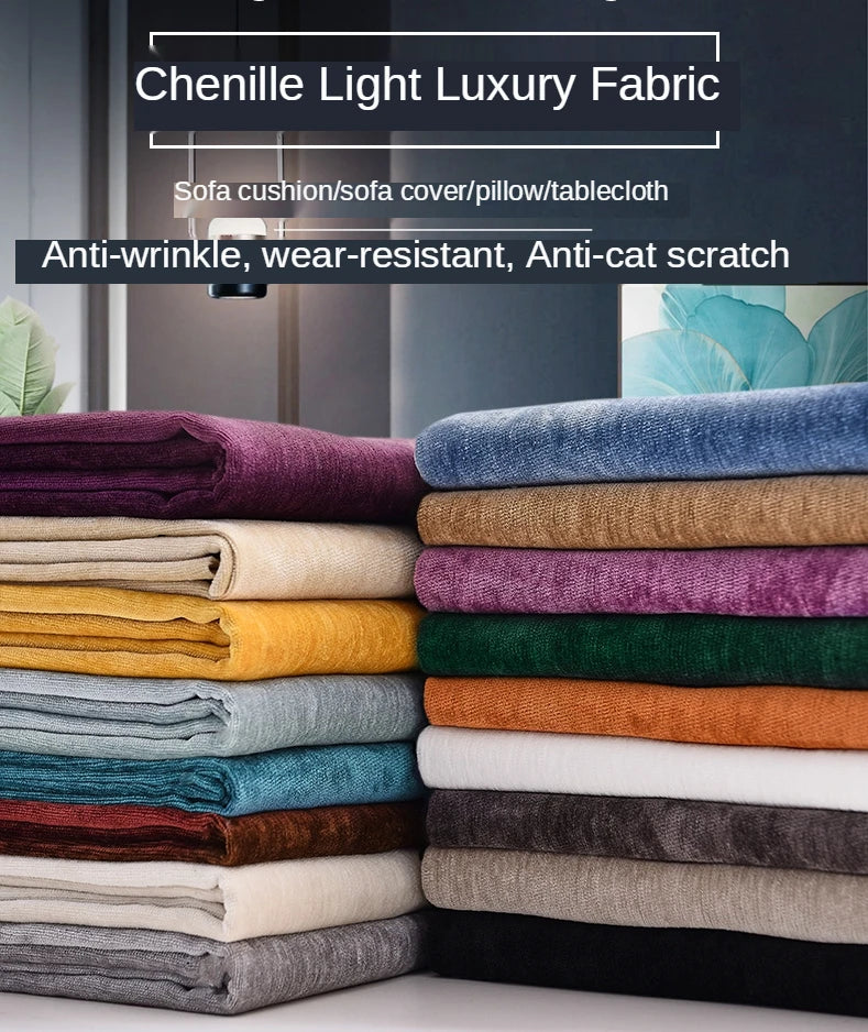 tissu chenille résistant couleurs solides large choix bricolage maison sofa tablecloth thickness epais