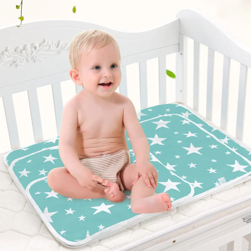 tapis imperméable bébé étoiles nuages animaux moderne turquoise gris blanc