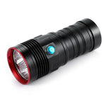 lampe poche rechargeable tactique robuste 100 200m led noire rainurée militaire support métallique