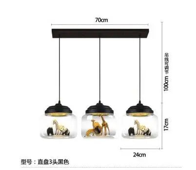 lumière suspendue animaux figurines zèbre panda girafe chambre décoration moderne
