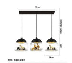 lumière suspendue animaux figurines zèbre panda girafe chambre décoration moderne