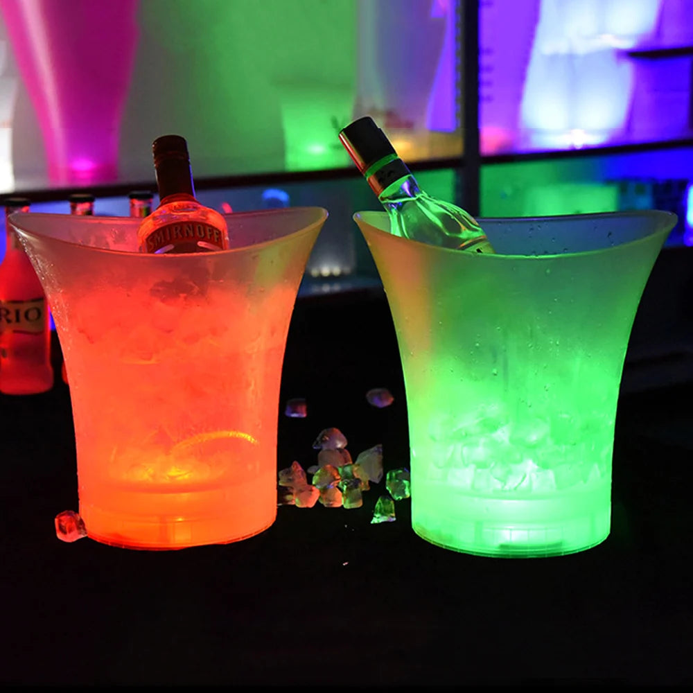 seau glace 5l violet rose orange vert moderne led tringle transparent glaçons