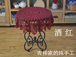serviette table coton crocheté motif floral traditionnelle maison table manger blanc cassé
