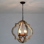 suspension lumineuse vintage gris clair brun finition rustique lumières ampoules E14
