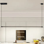 lampe suspendue moderne noire rectangulaire lisse sans ombre led 20w 1000mm
