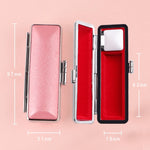 boîte rangement stylos simili cuir clics métalliques classique couleur bleue rouge marron