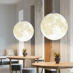 Suspension lumineuse moderne imprimée lunaire blanc beige câble suspendu 15cm 18cm 20cm 25cm