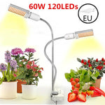 lampe led plante 45w 50w 60w double tete spectre complet moderne flexible e27 clip