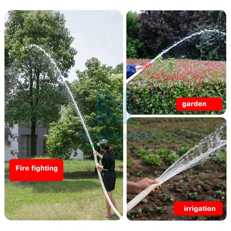 tuyau d'incendie polyester haute pression blanc lignes rouges bleues 5m 10m 20m adaptateurs
