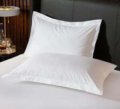 taies d'oreiller coton blanc rayures lit respectueux environnement classique cặp đôi
