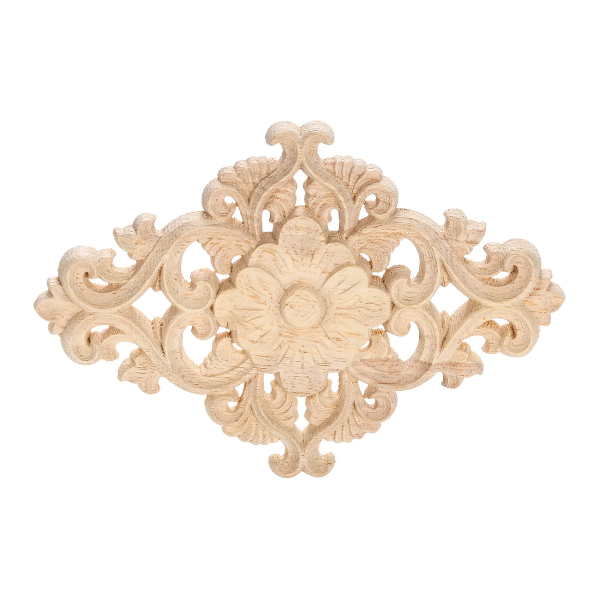 applique murale bois sculpté motif floral baroque fixation meuble porte mur decoration maison 15x10.5cm