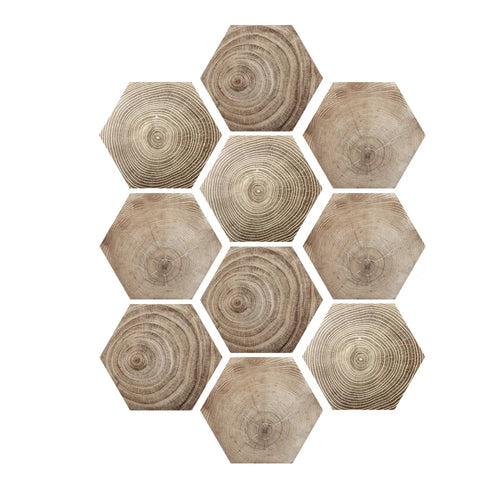 autocollant sol carreaux hexagonaux effet bois naturel adhésif imperméable décoration intérieur moderne cuisine salon