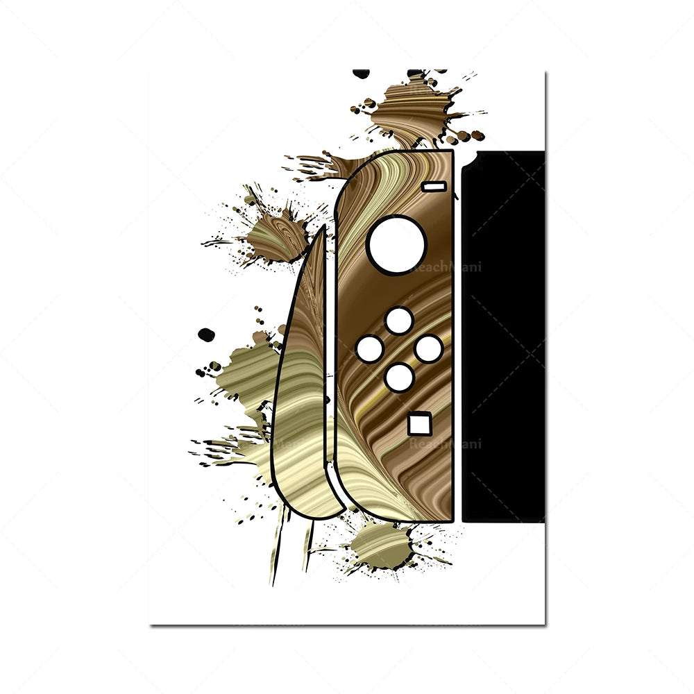 Composition graphique abstraite avec des formes géométriques et des éléments colorés créant un design dynamique et moderne.