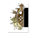 Composition graphique abstraite avec des formes géométriques et des éléments colorés créant un design dynamique et moderne.