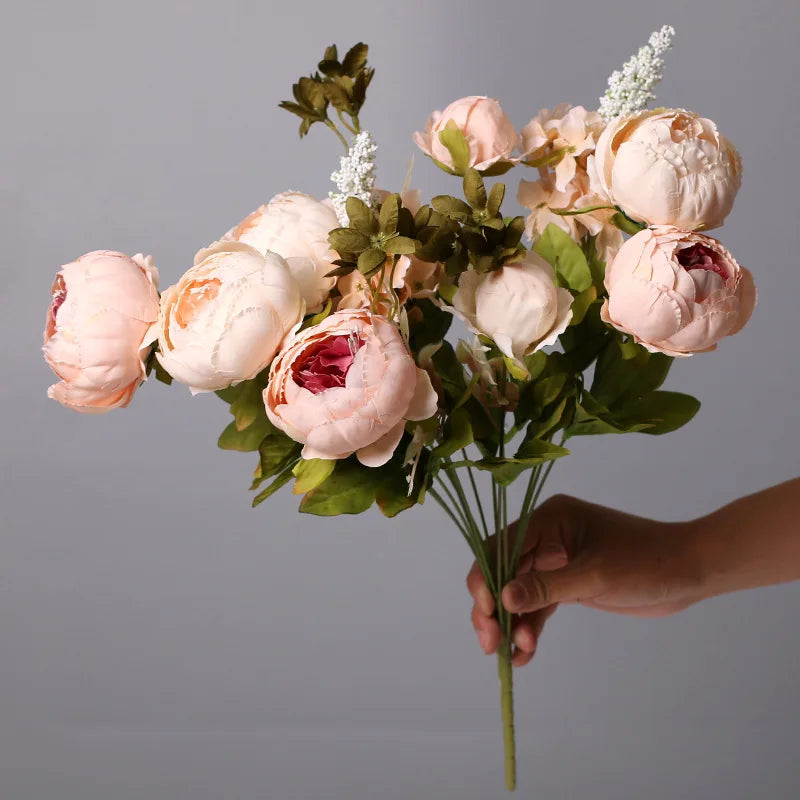 bouquet fleurs artificielles pivoine romantique intérieur décoration maison anniversaire mariage baby shower