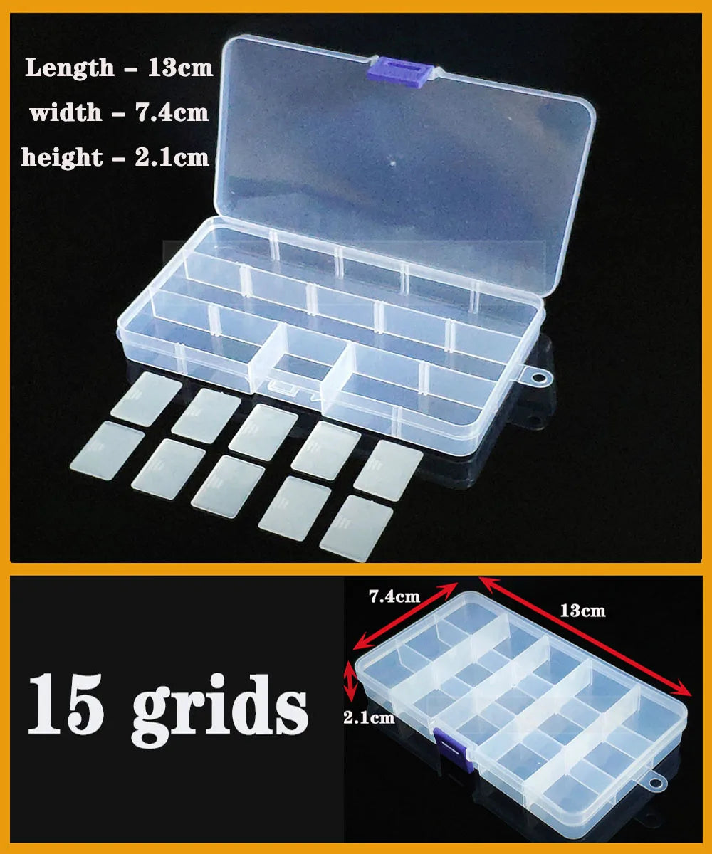 boite rangement plastique transparente compartiments ajustables bijoux petits objets divers