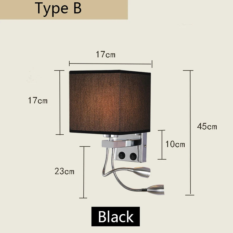 lampe murale moderne beige chrome toile lin interrupteur spot e27 cuisine chambre coucher entrée