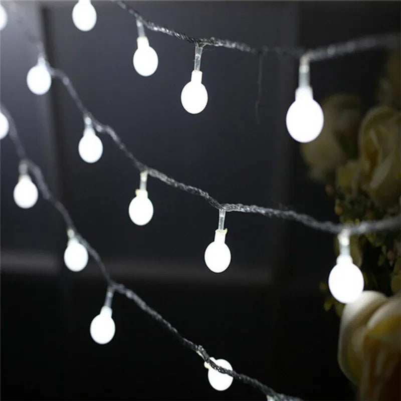Détail des boules LED de la guirlande lumineuse