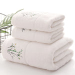 serviettes bain fibre bambou séchage rapide broderie classique rose blanc violet vert