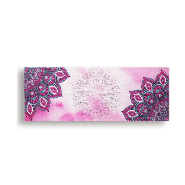 serviette yoga bleu mandala anti dérapante 183cm 63cm ethnique moderne multifonctionnelle fitness