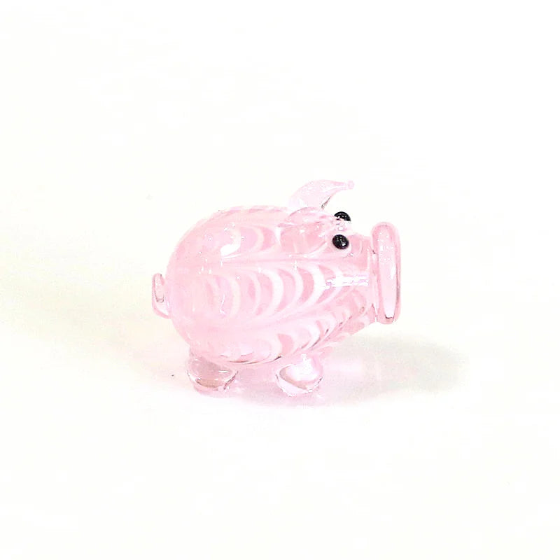petite tirelire cochon verre artisanal décoratif rose vert bleu maison jardin