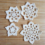 serviettes table crochet traditionnel fleurs géométriques blanc cassé opaques round 10cm 12cm 5cm 8cm