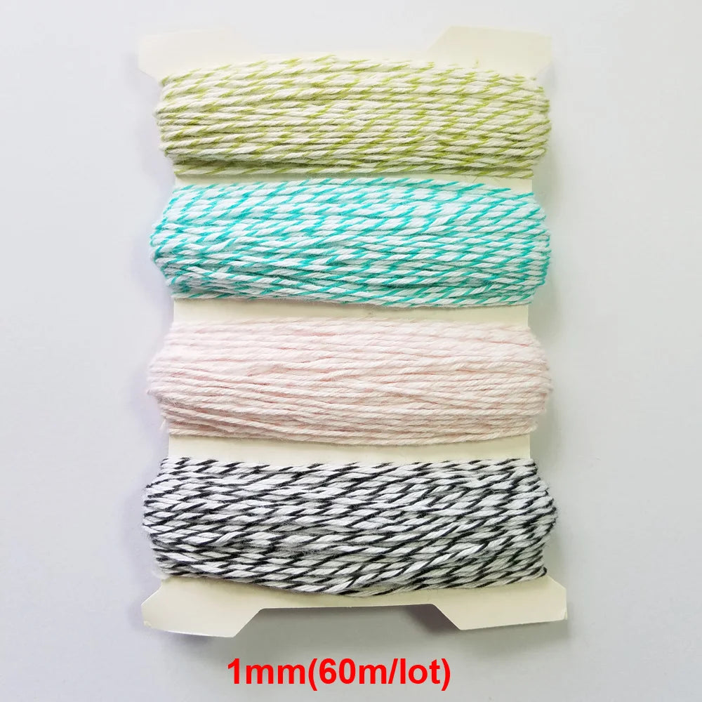 fil coton texturé rayé rouge blanc jaune bleu rose vert clair 1mm 15mm 2mm