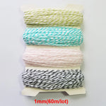 fil coton texturé rayé rouge blanc jaune bleu rose vert clair 1mm 15mm 2mm