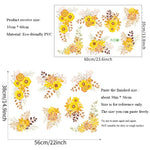 sticker mural adhésif fleurs aquarellées rose rouge jaune marron vert moderne chambre salon