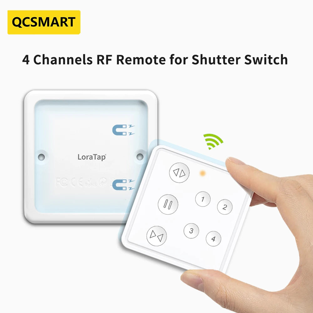 interrupteur rideau intelligent rf wifi google alexandre compatible motor stores télécommande noire moderne
