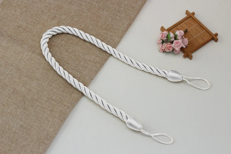 corde rideaux moderne or gris anneaux torsadée polonais accessoires décoration maison