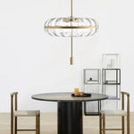 luminaire suspendu contemporain effet vague d'eau transparent motif fleurs verre opacité salon chambre