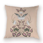 taies d'oreiller carrées fleur vintage polyester blanc décoratives