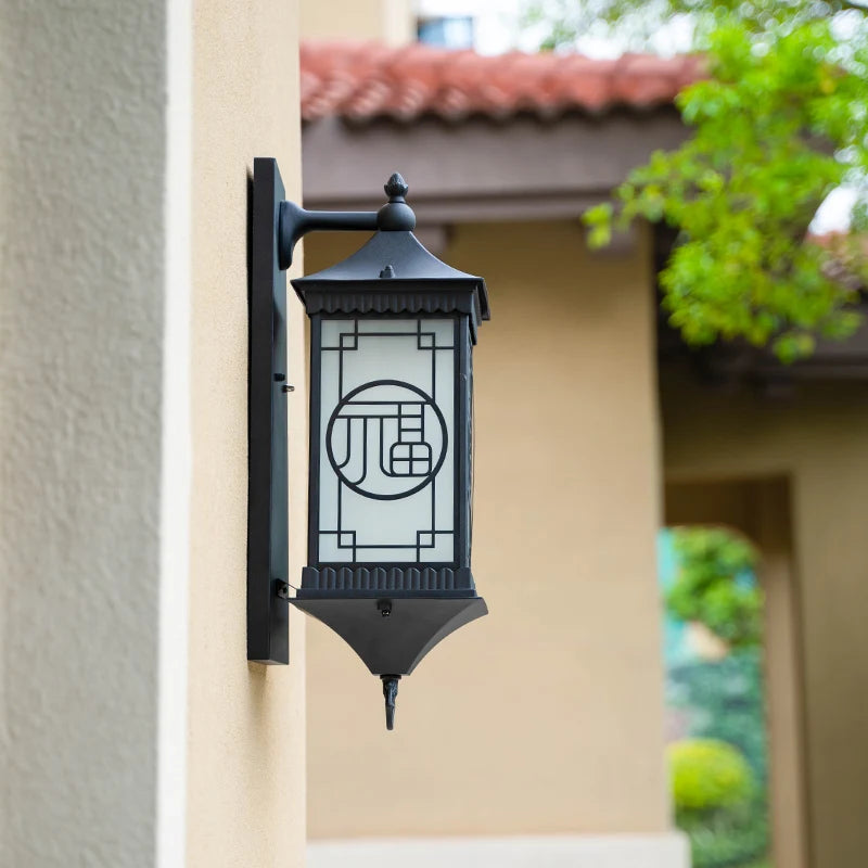 lampe murale noire moderne motif géométrique ip65 transparent aluminium echangement e27