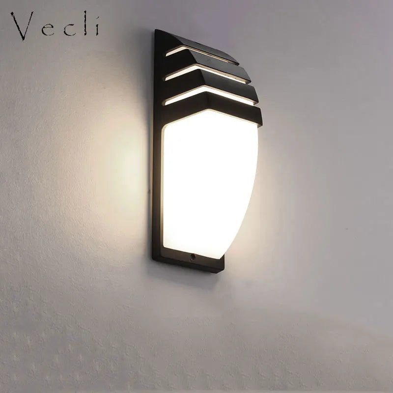 applique murale moderne noir lumière chaude autonome minimaliste éclairage ledintérieurextérieurhydrofuge