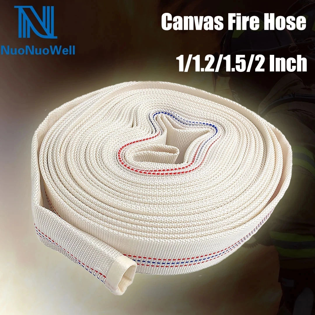 tuyau d'incendie polyester haute pression blanc lignes rouges bleues 5m 10m 20m adaptateurs