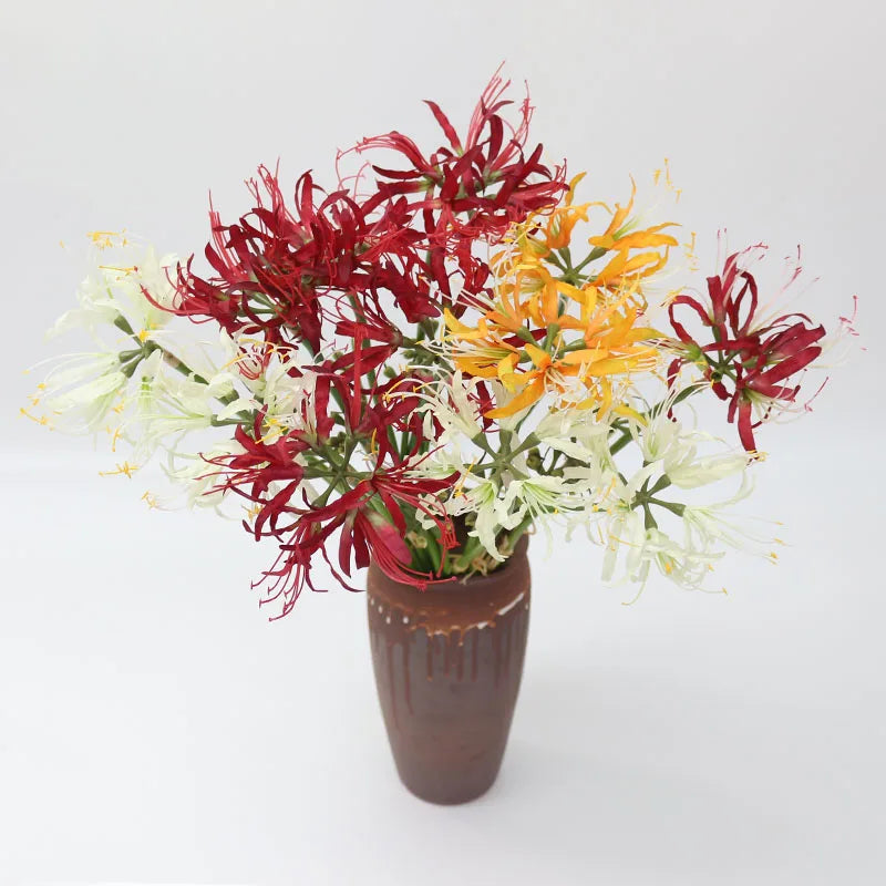 fleurs artificielles rouge blanches jaunes bleues modernes décoration maison mariage anniversaireextérieur