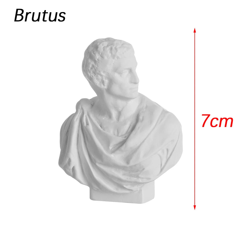 buste sculpté résine blanc détails granuleux classique réaliste décoration intérieureportrait miniature