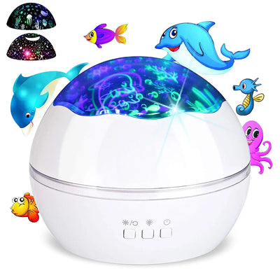 Projecteur Ball Star en fonctionnement projetant un ciel étoilé coloré
